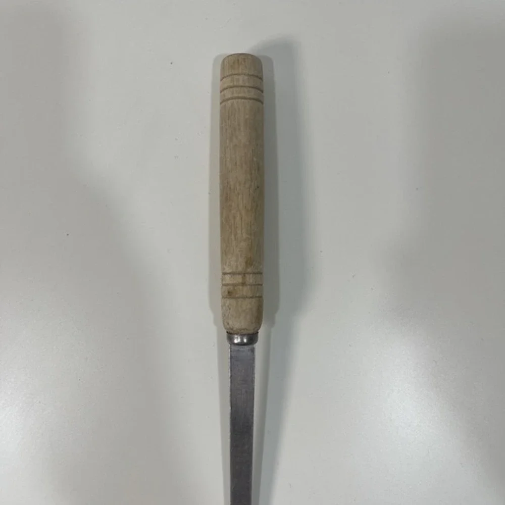Vintage Stainless Steel Skimmer‎ Spoon Wooden Handle Kitchen Tool Utensil Taiwan
